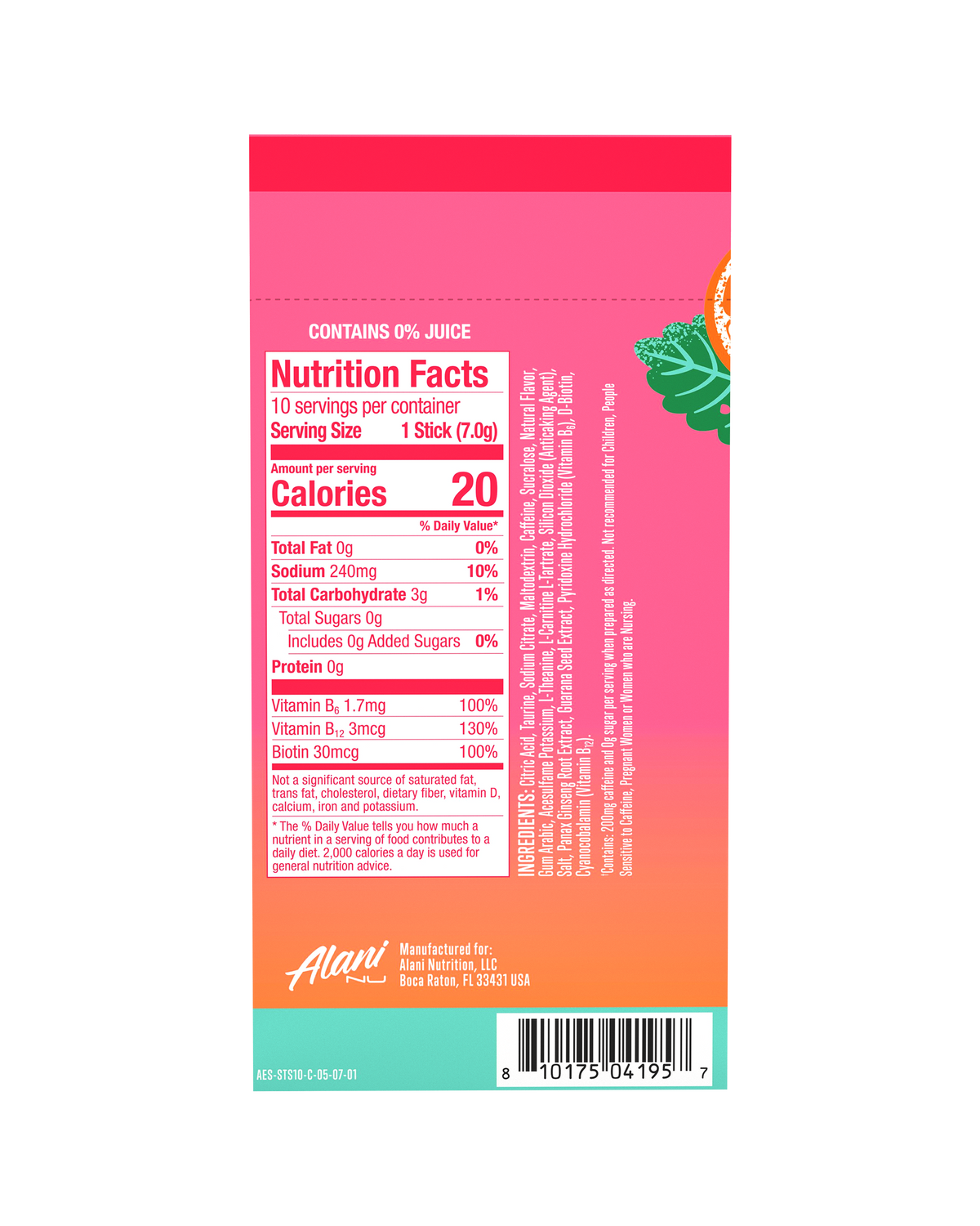 Alani Nu Energy Sticks - Strawberry Sunrise J2 - image 3
