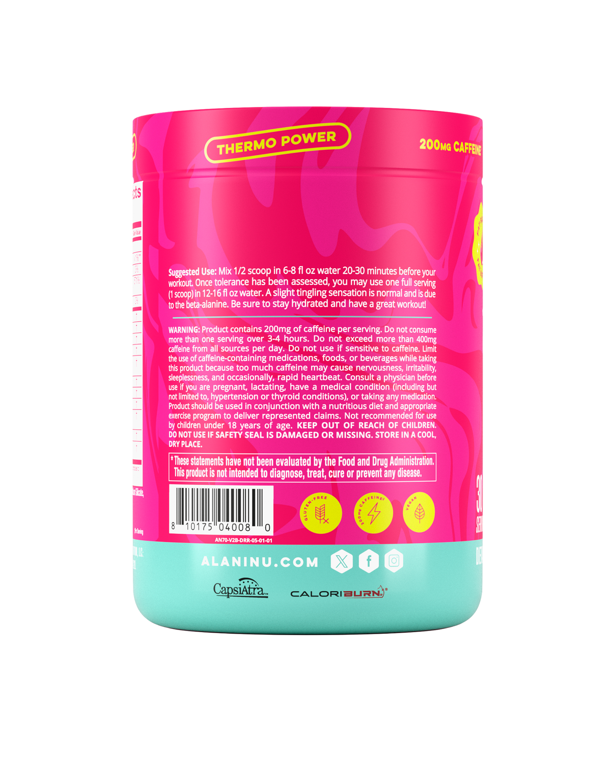 Alani Nu Pre-Workout+ Burn - Dragon Fruit Rush N0 - image 3