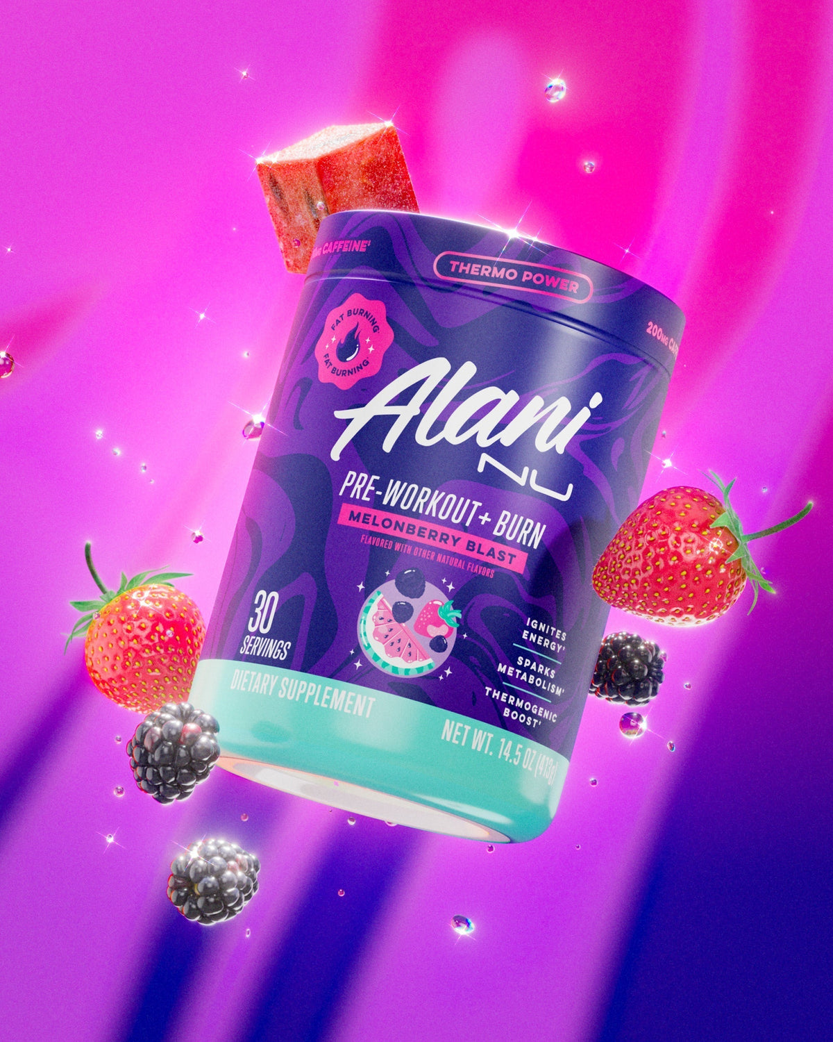 Alani Nu Pre-Workout+ Burn - Melonberry Blast C0 - image 4