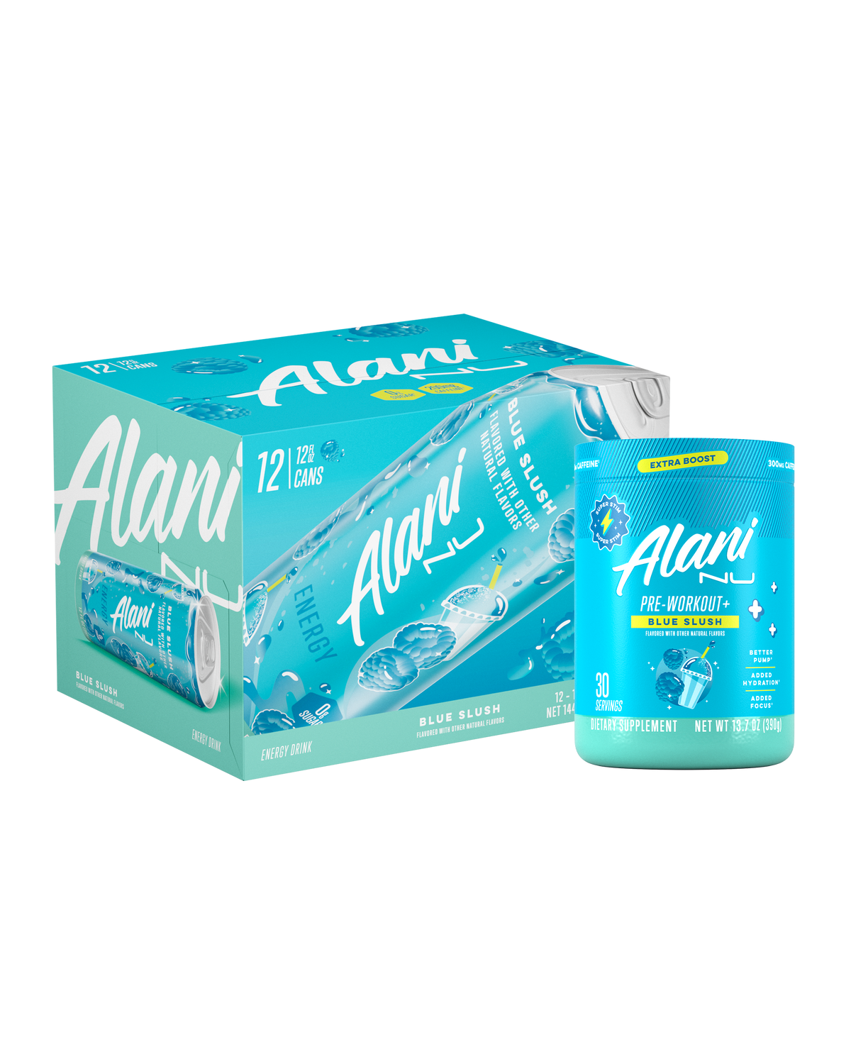 Alani Nu Energy Drink & Pre-Workout+ - Blue Slush U0 - image 1