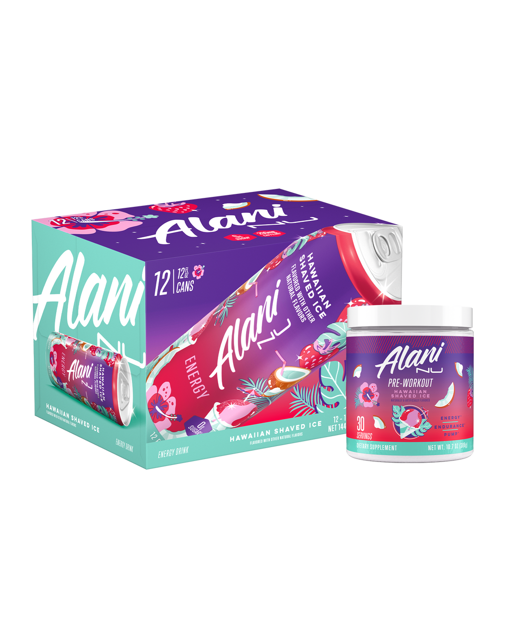 Alani Nu Energy Drink & Pre-Workout - Hawaiian Shaved Ice U1 - image 1