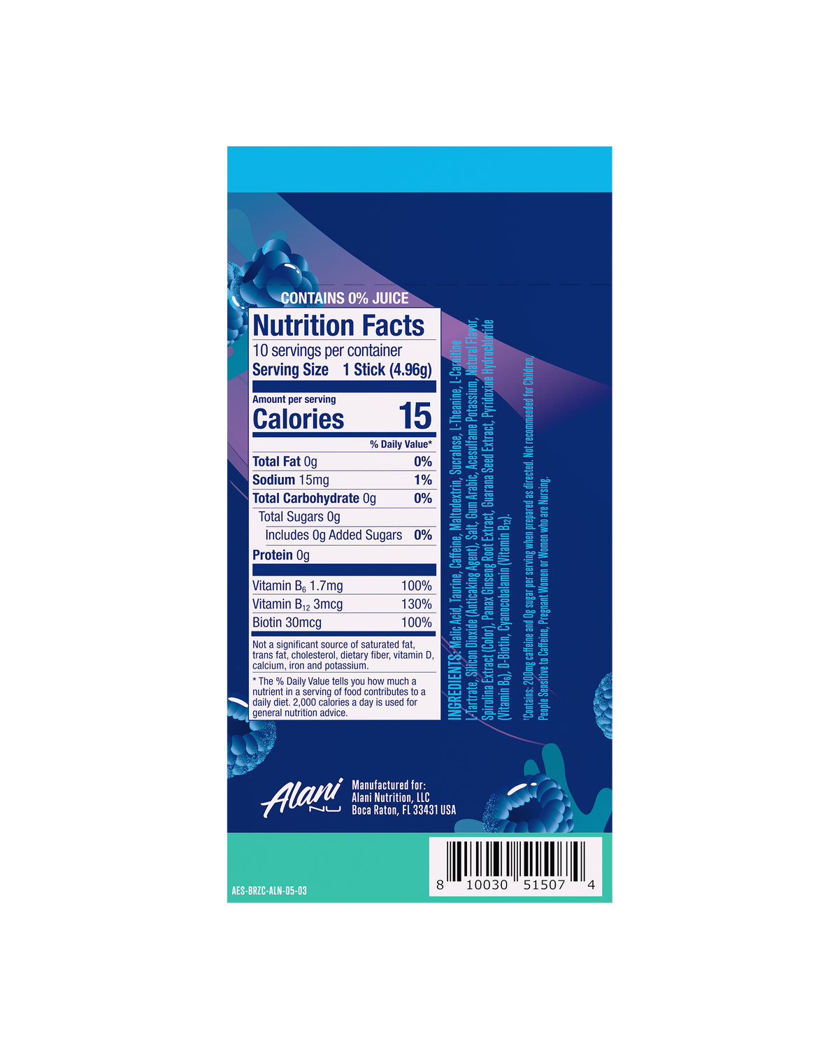 Alani Nu Energy Sticks - Breezeberry X5 - image 3