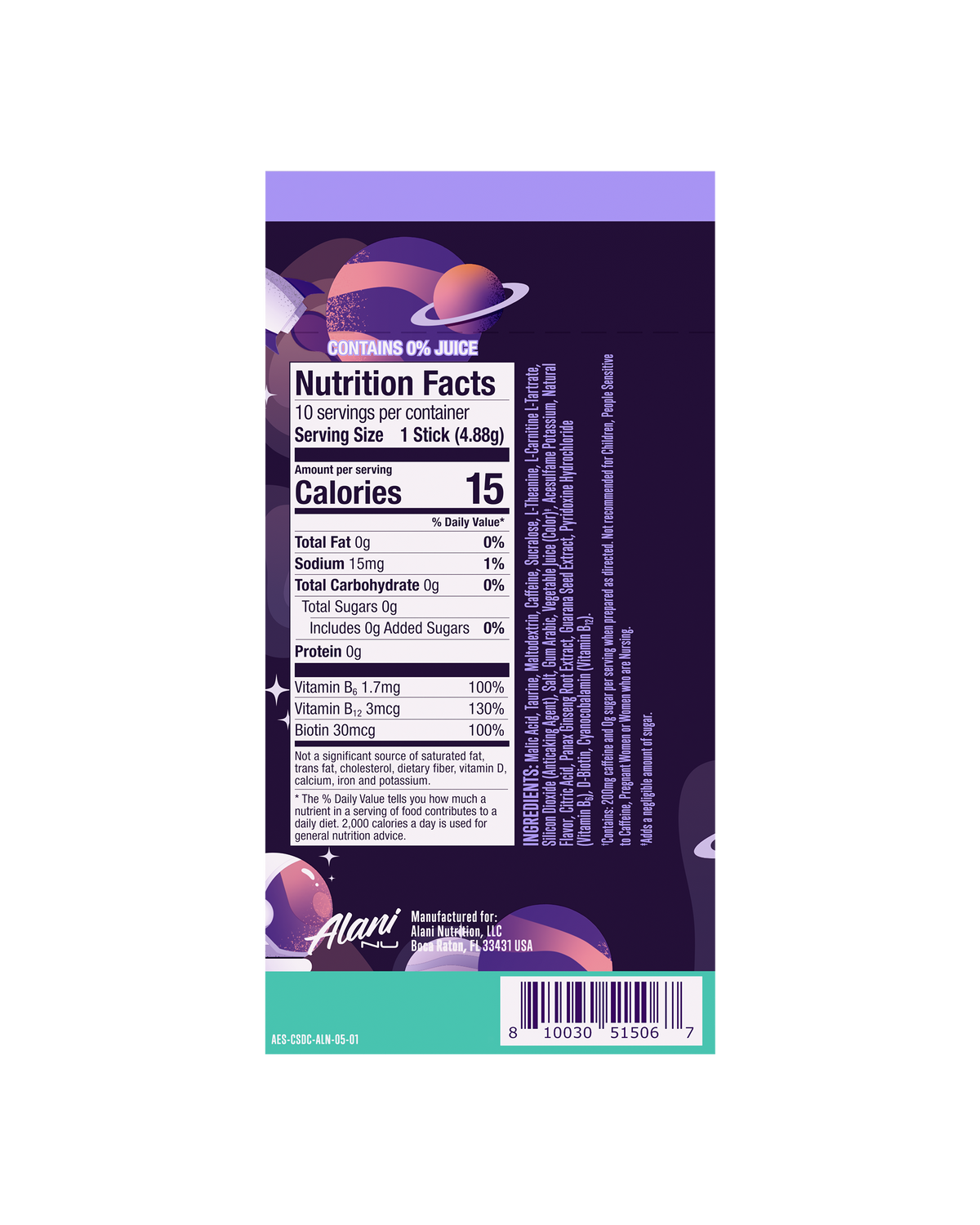 Alani Nu Energy Sticks - Cosmic Stardust I0 - image 3