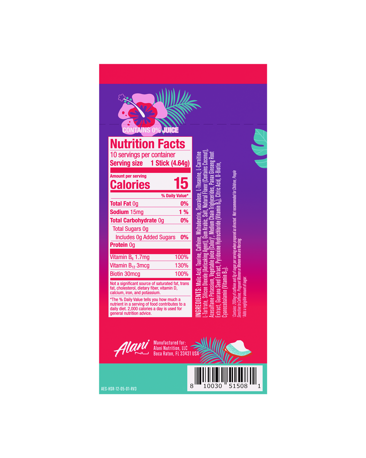 Alani Nu Energy Sticks - Hawaiian Shaved Ice P2 - image 3