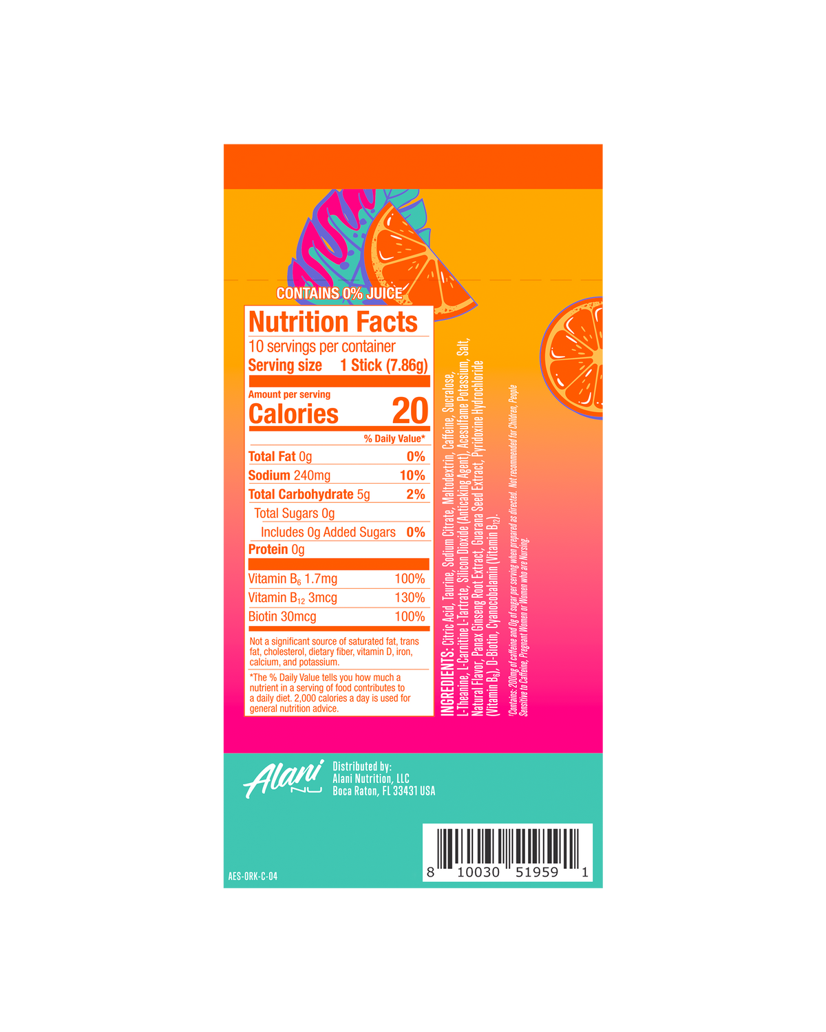 Alani Nu Energy Sticks - Orange Kiss T1 - image 3