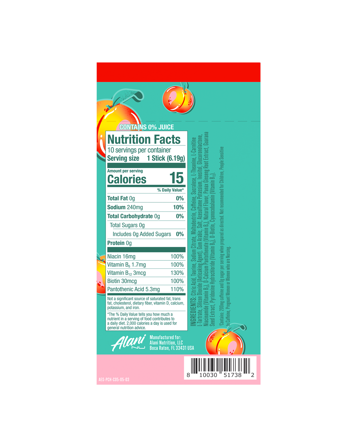 Alani Nu Energy Sticks - Juicy Peach H0 - image 3