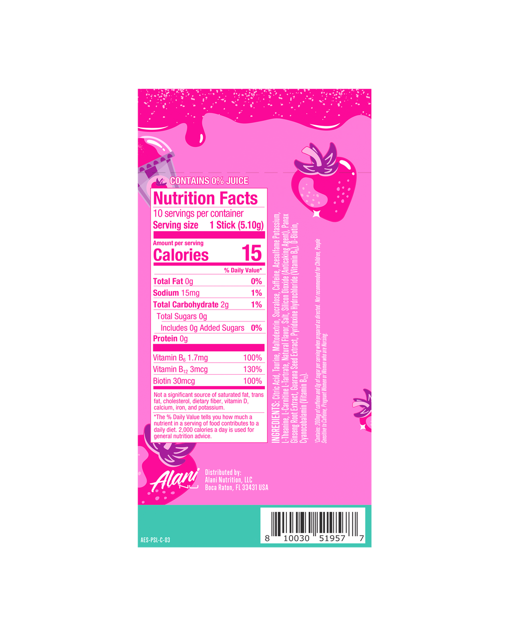 Alani Nu Energy Sticks - Pink Slush G8 - image 3