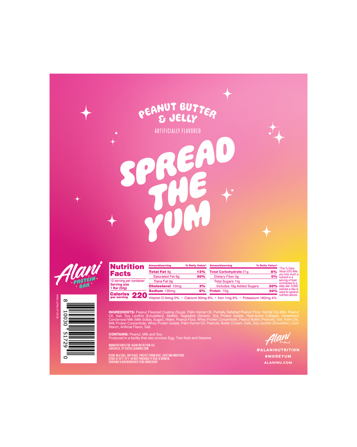 Alani Nu Protein Bar - Peanut Butter & Jelly U5 - image 4